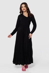 Black Pleated Lurex Dress 