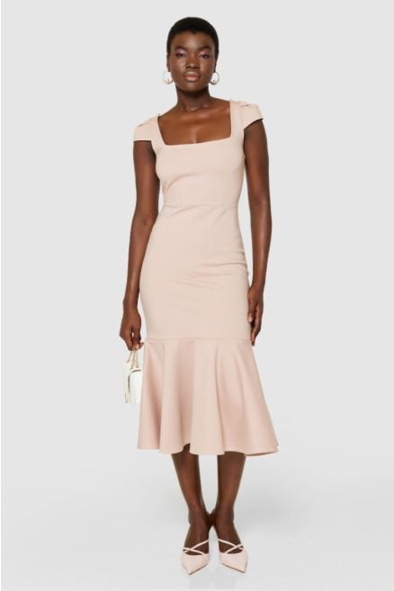 Closet London Blush Fit & Flare Dress